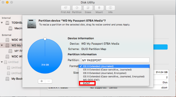 reconfigure a wd passport for mac